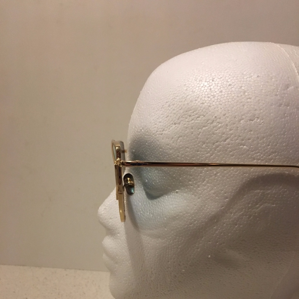 Gold Metal Frame Double Bridge Pink Lens Sunglass - Picture 6 of 6